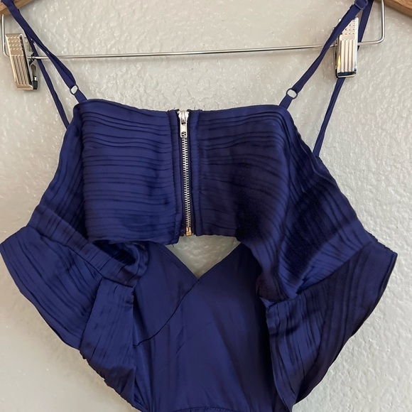 NWOT Got the Glam Navy Blue Pleated Cutout Maxi Dress - Picture 6 of 6